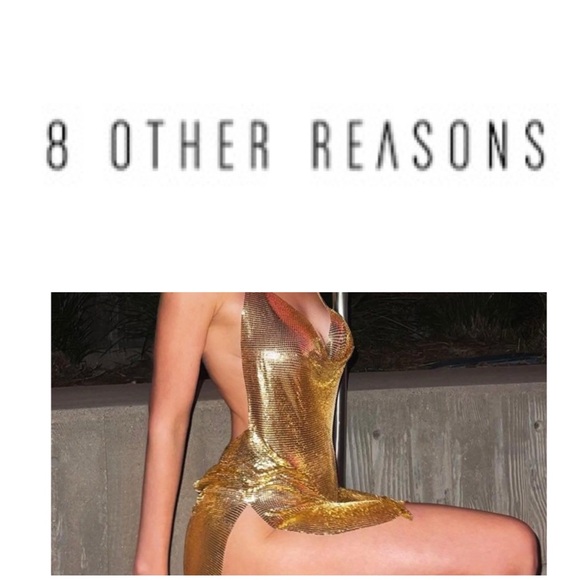 ‼️🤩WOW‼️SET 🤩8 Other Reasons Chainmail Top & Skirt Set in Gold NWOT ONE Size ALL - Picture 8 of 11